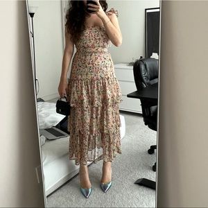 Astr the label TIE BACK RUFFLE FLORAL MAXI DRESS